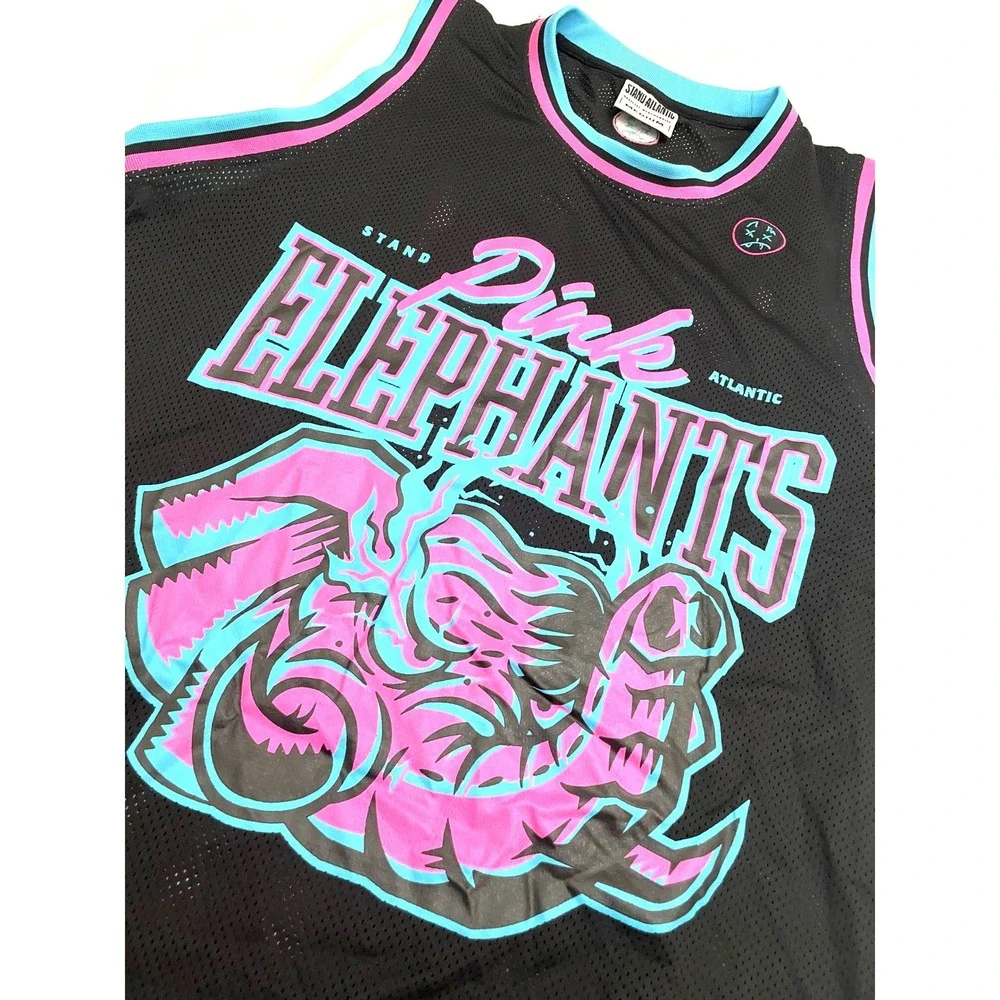 Stand Atlantic Basketball Jersey Unisex Medium Black Pink Elephants Tour Merch